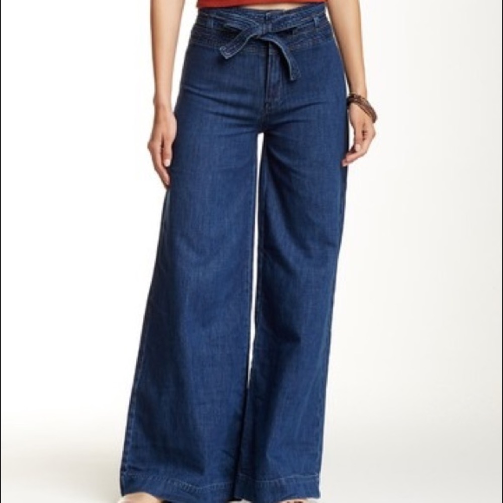Free People Augusta Wide Leg Paper Bag Pants